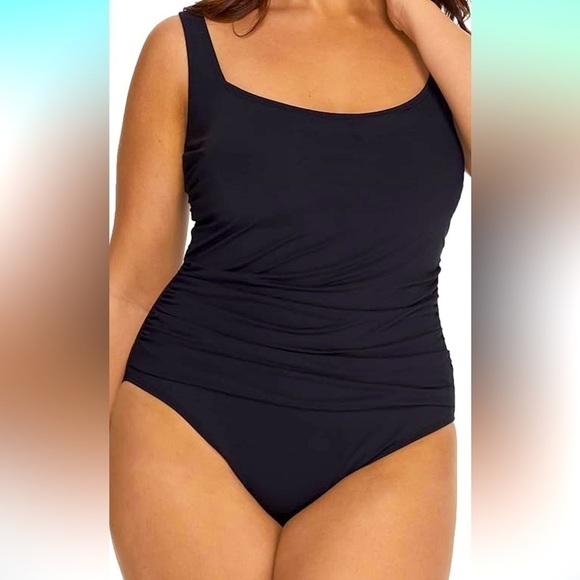 Anne Cole Black One-Piece Swimsuit 22W Women’s Plus Size - Picture 2 of 12